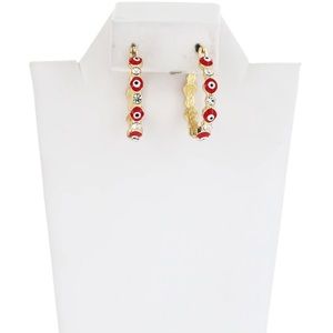 Gold Plated Evil Eye Hoops